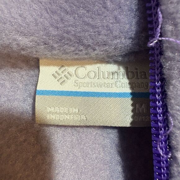 Columbia Fleece Jacket Womens M Purple Zip Up Outdoor Hiking Cozy Layer - Picture 5 of 10